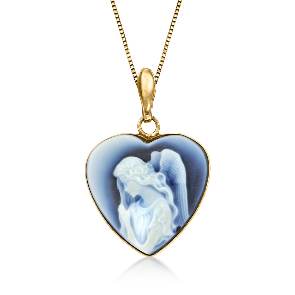 Blue cameo best sale angel necklace