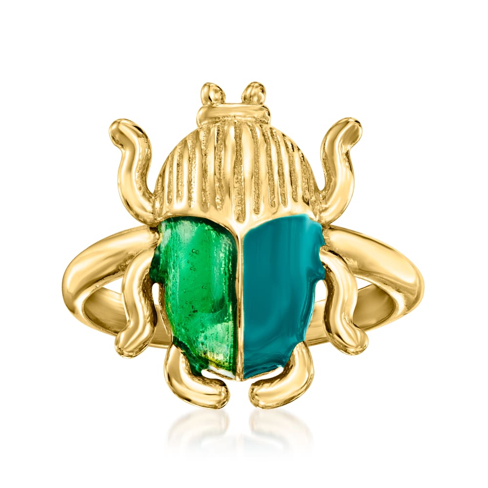 Late Victorian Carved Opal Scarab Beetle Ring