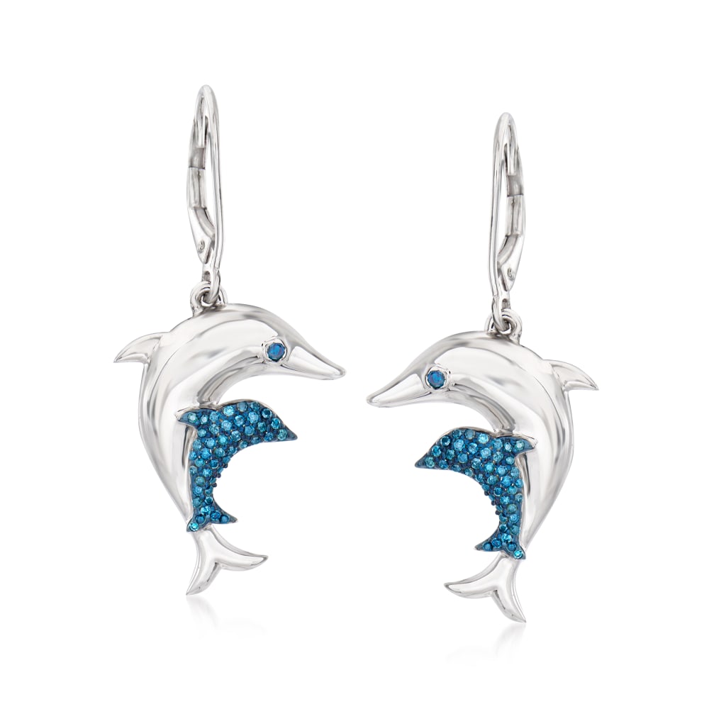 Diamond dolphin earrings online