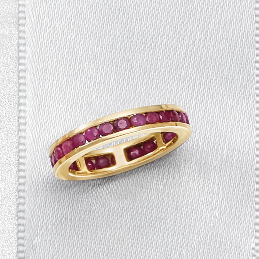 1.60 ct. t.w. Ruby Eternity Band in 14kt Yellow Gold | Ross-Simons
