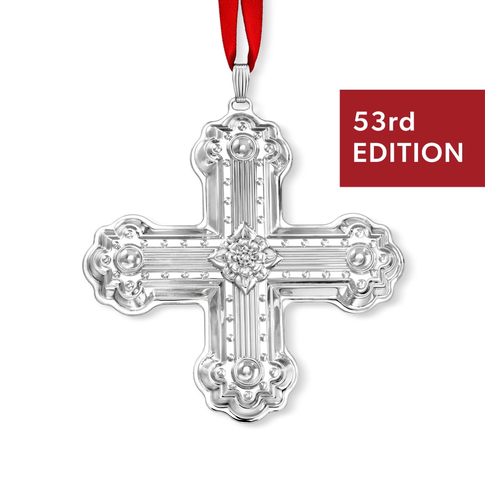 Reed & Barton 2023 Sterling | Christmas Ornament Cross Silver 53rd Annual Edition Ross-Simons 