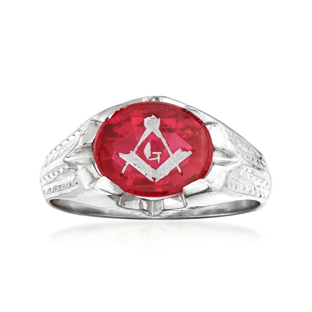 Ruby sales masonic ring