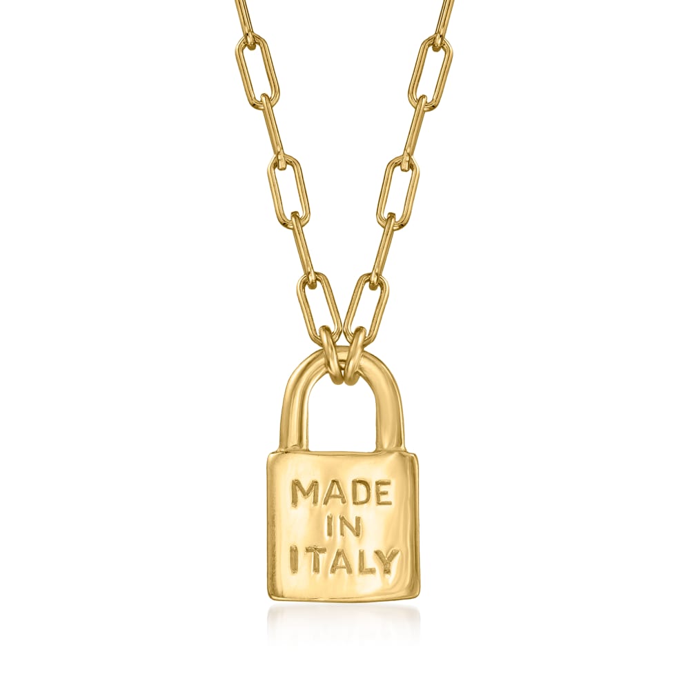 Tiffany Lock Pendant in Yellow Gold with Diamonds