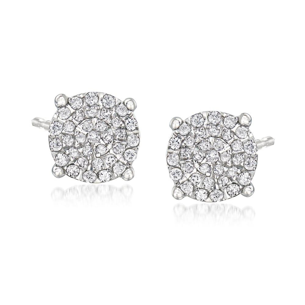 .51 ct. t.w. Diamond Stud Earrings in Sterling Silver | Ross-Simons