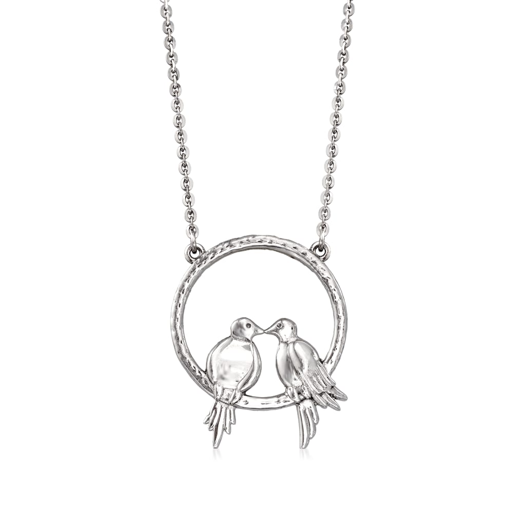 Sterling Silver Lovebirds Pendant Necklace Ross Simons