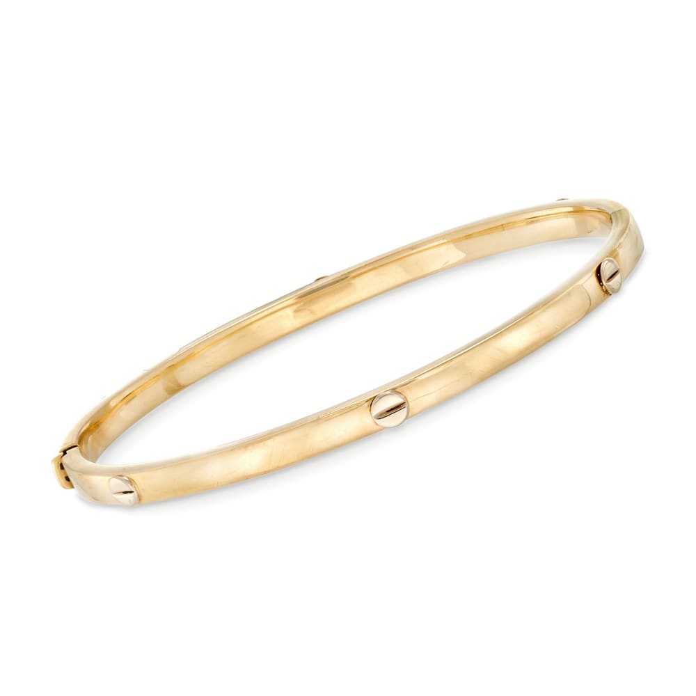 14K Gold Fluted Hinge Bangle Bracelet – Bailey's Fine Jewelry