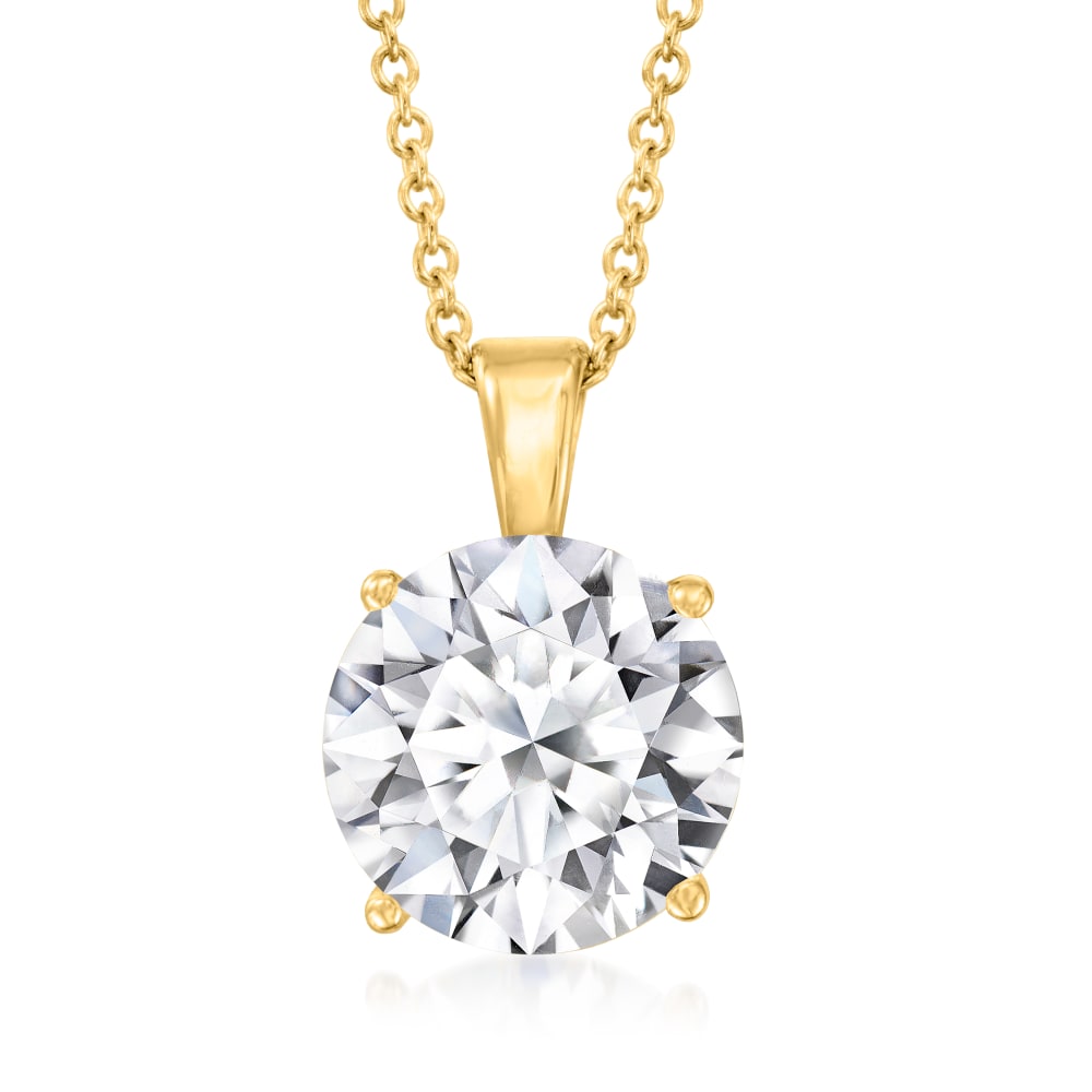 2.00Ct Round Simulated Diamond Solitaire Pendant Necklace 925 Silver Gold  Plated | eBay