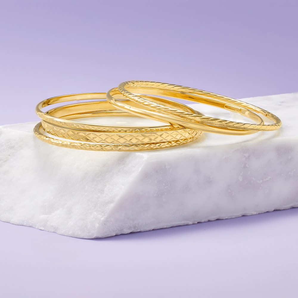 Ross-Simons 18kt Gold Over Sterling Polished Bangle Bracelet, Women's, Adult