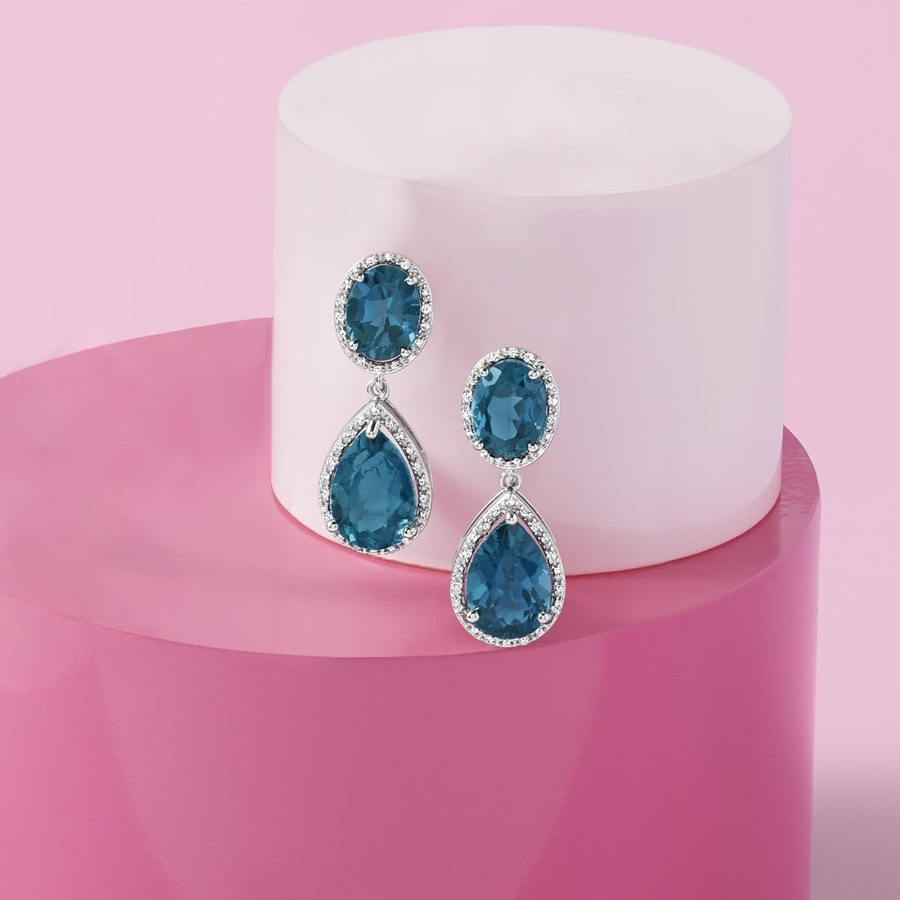 Large Pink CC Logo Drop Earrings — Blue Blood Metal