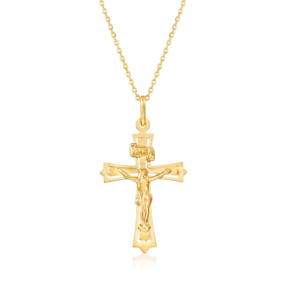 Italian gold outlet crucifix necklace