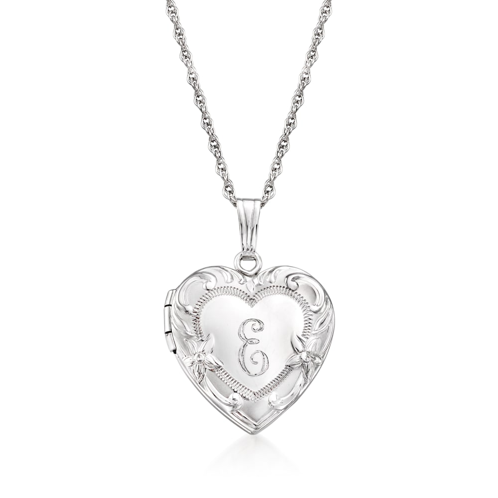 Vintage Sterling Silver Engraved Heart Locket Necklace – Mercy Madge