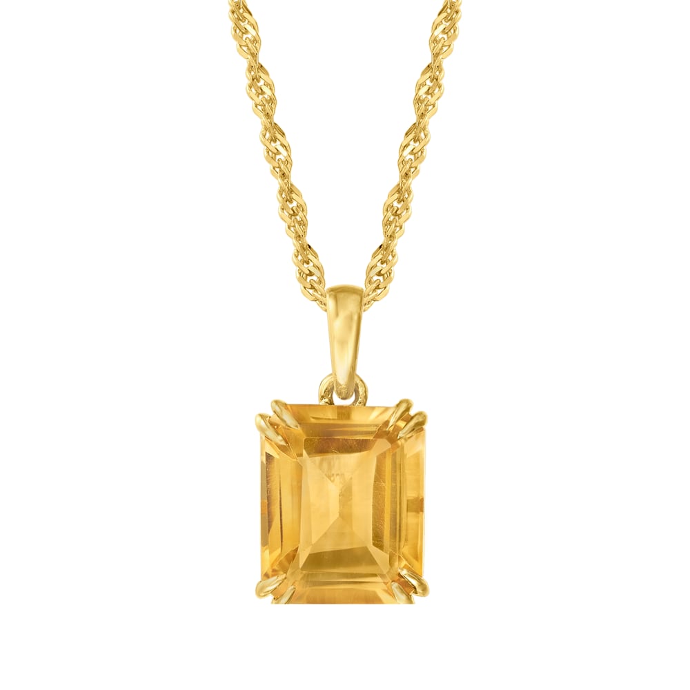 Citrine Necklace 1/20 ct tw Diamonds 14K Yellow Gold | Jared