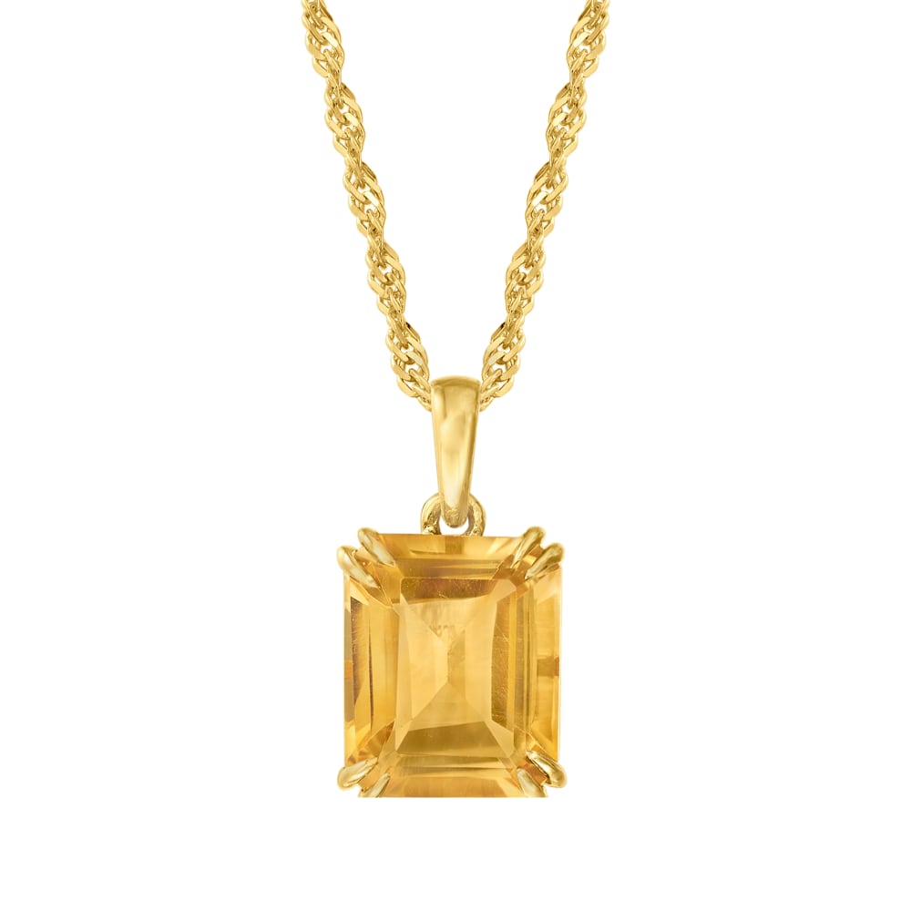 Citrine pendant necklace on sale gold