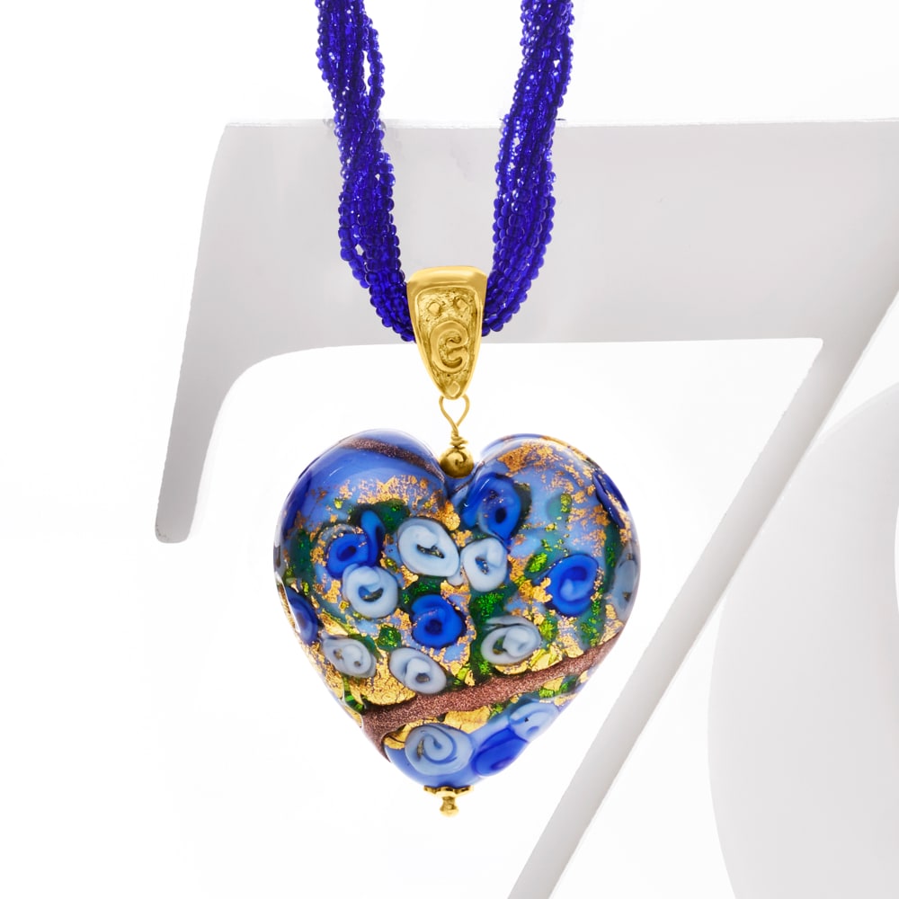  Ross-Simons Italian Red and Gold Murano Glass Heart Necklace in  18kt Gold Over Sterling. 18 inches : Clothing, Shoes & Jewelry