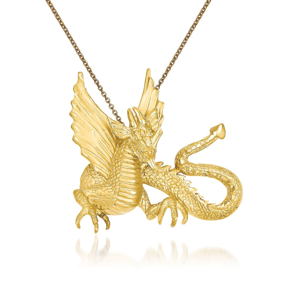 14k gold deals dragon necklace