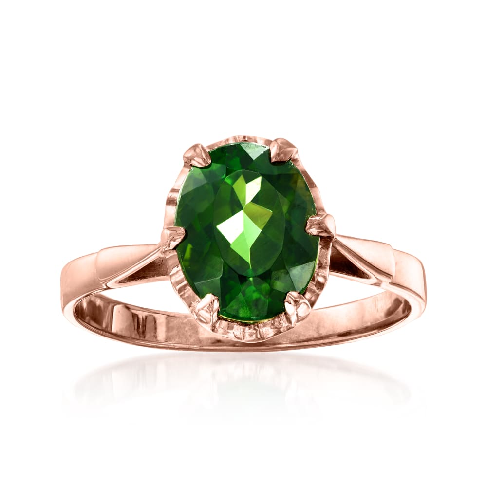 10K Green Tourmaline 3 Stone Row Ring Size 7 (item #1365373)
