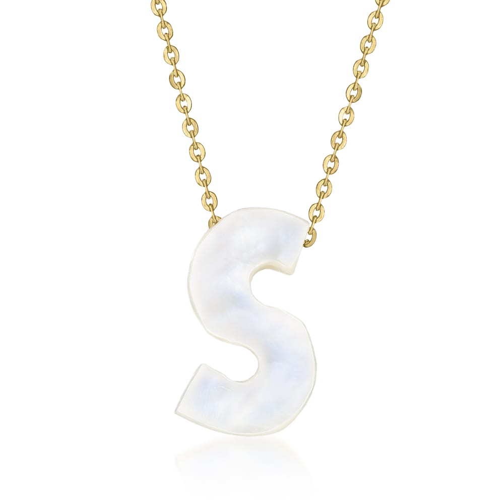 Mother of Pearl Initial Necklace – May Martin