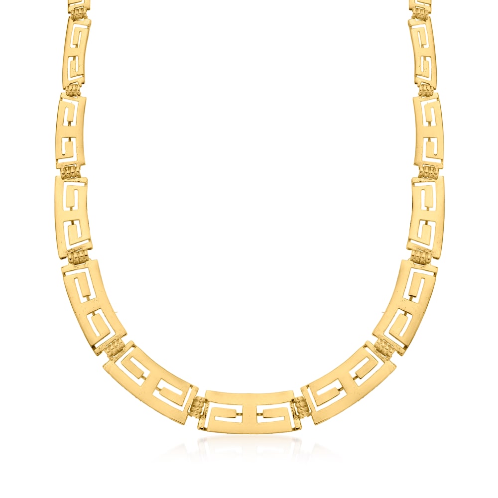 Greek Meander Necklace Gold , 14K Solid Gold Necklace, Greek Key Necklace,  Yellow Gold Necklace, Greek Key Necklace Jewelry, Greek Jewelry - Etsy