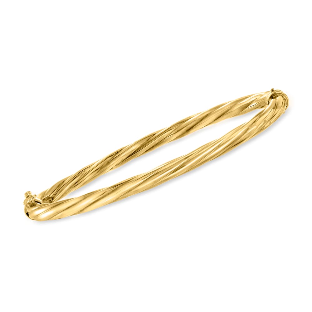 Italian 4mm 18kt Gold Over Sterling Twisted Bangle Bracelet | Ross-Simons