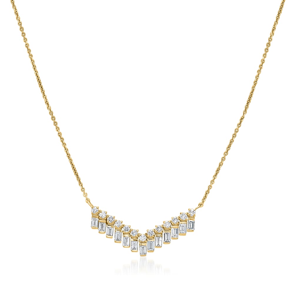 Fancy 18k Gold 4.69ct Diamond Chevron Necklace Star & Pearl Drop Dangle  Pendant | eBay