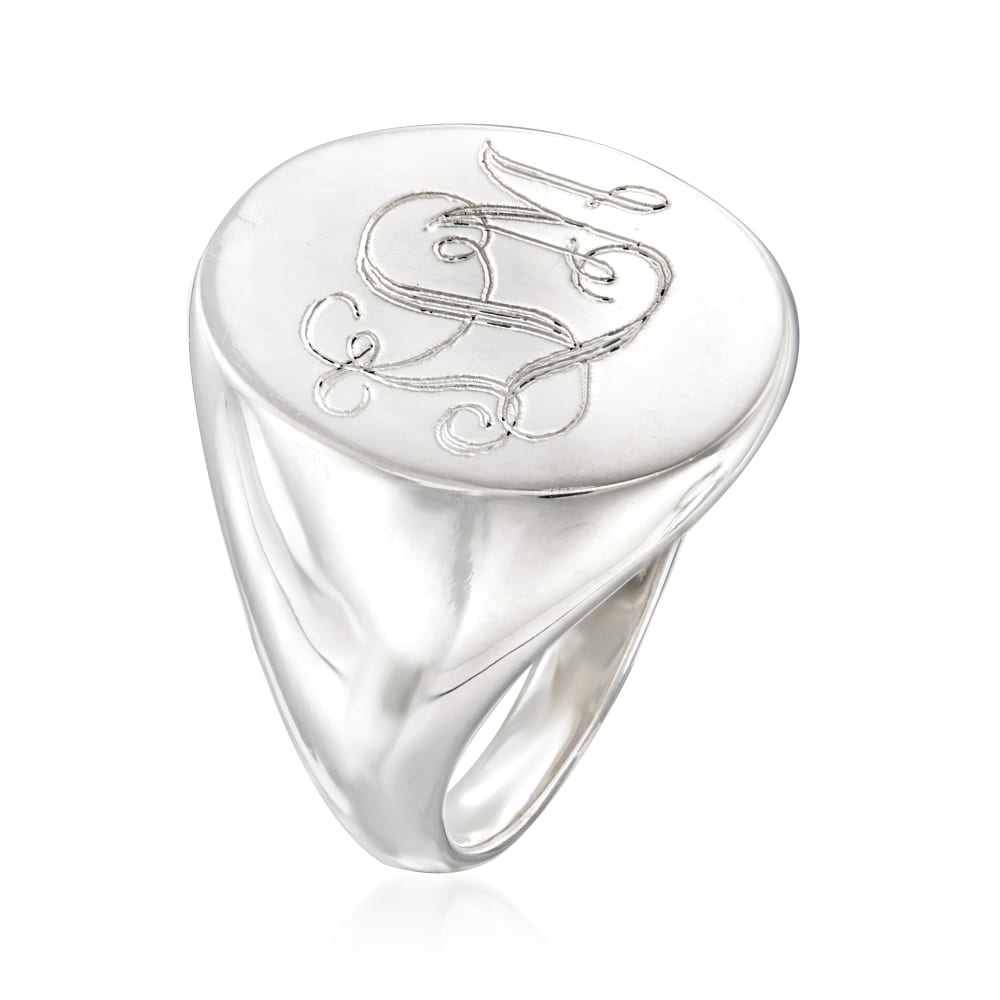 Silver Signet Monogram Ring — DeAnna Cochran Jewelry