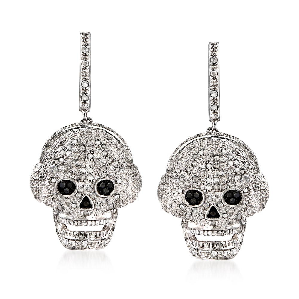Diamond skull outlet earrings