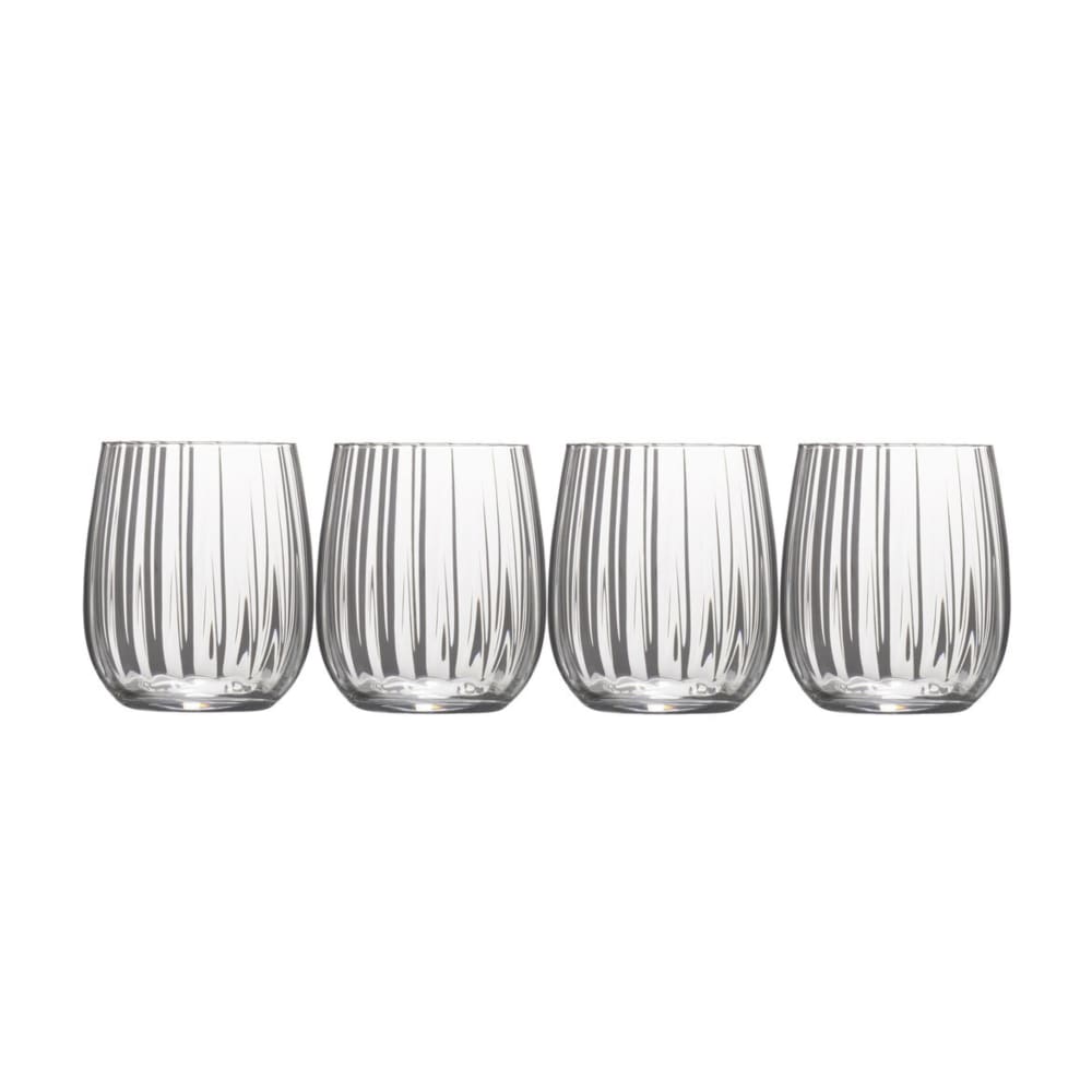 Mikasa Gail Optic Set of 4 Double Old-Fashioned Glasses