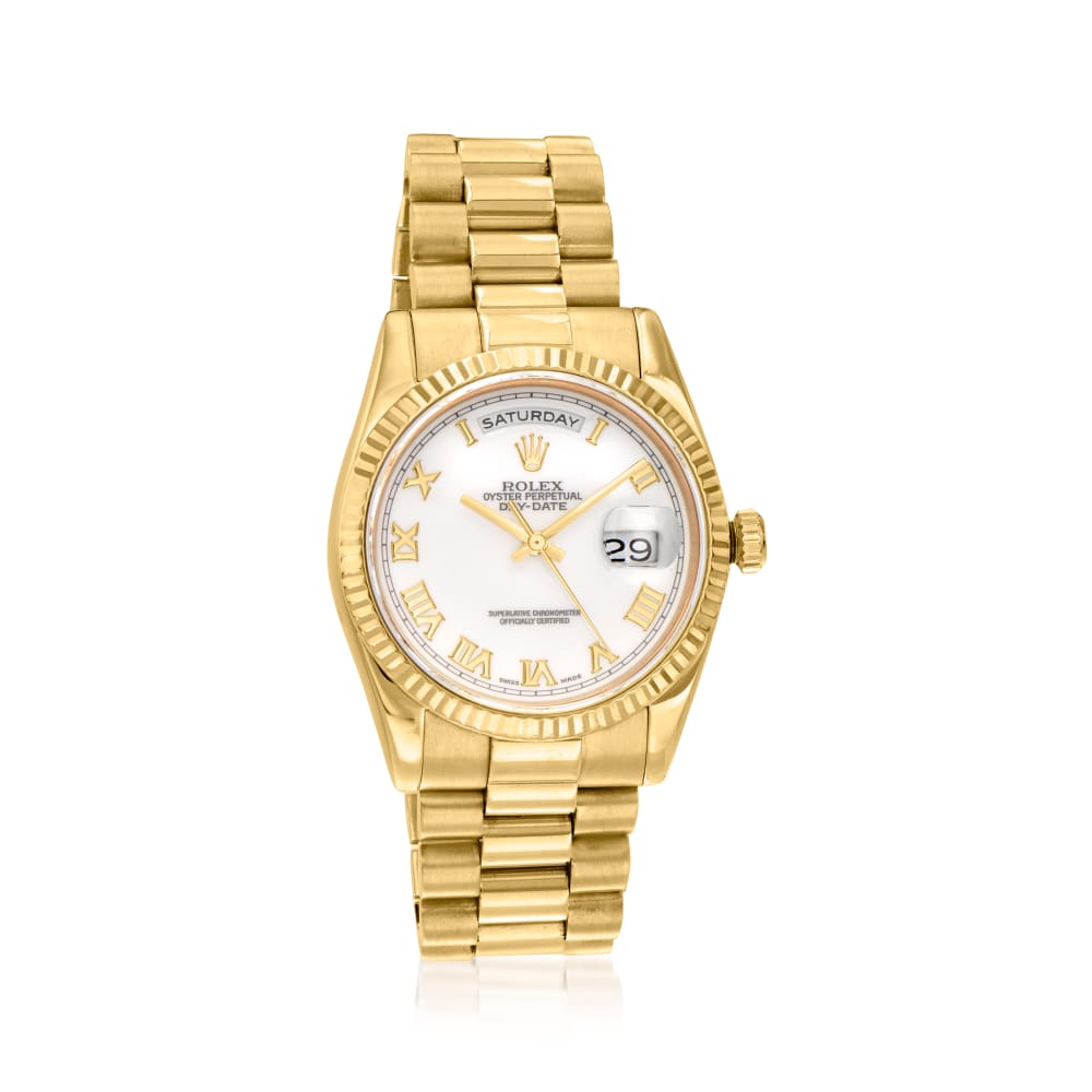 Pre Owned Rolex Day Date Men s 36mm Automatic 18kt Yellow Gold