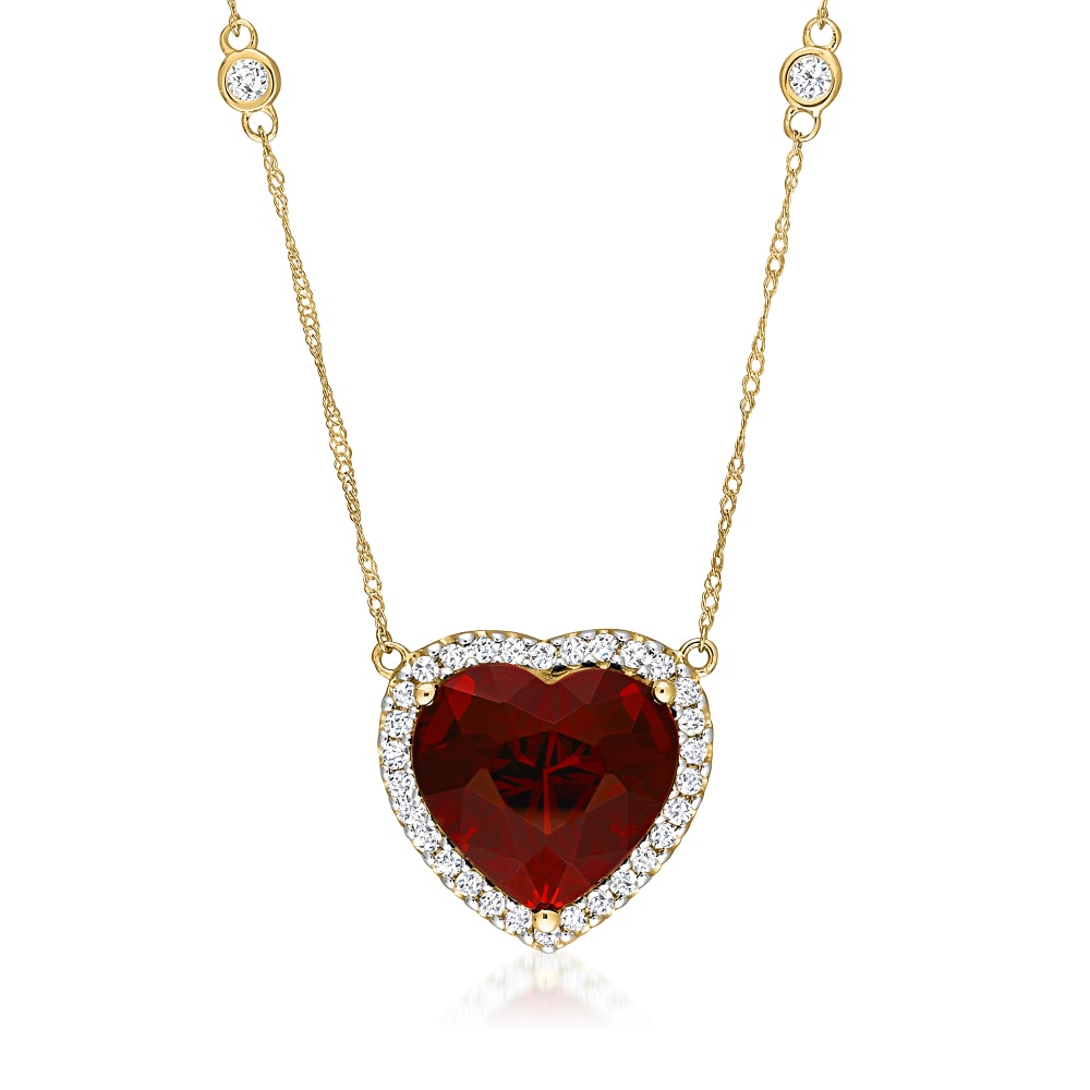 Amazon.com : XBKPLO Necklace for Women Heart Crystal Red Garnet Pendant  Necklace Choker Bib Temperament Wild Valentine's Gift 925 Silver  Accessories Jewelry Charm (Red) : Pet Supplies