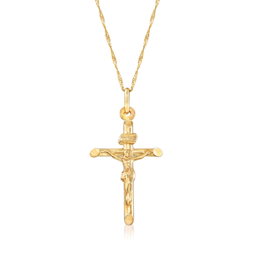 Italian 14kt Yellow Gold Crucifix Pendant Necklace | Ross-Simons