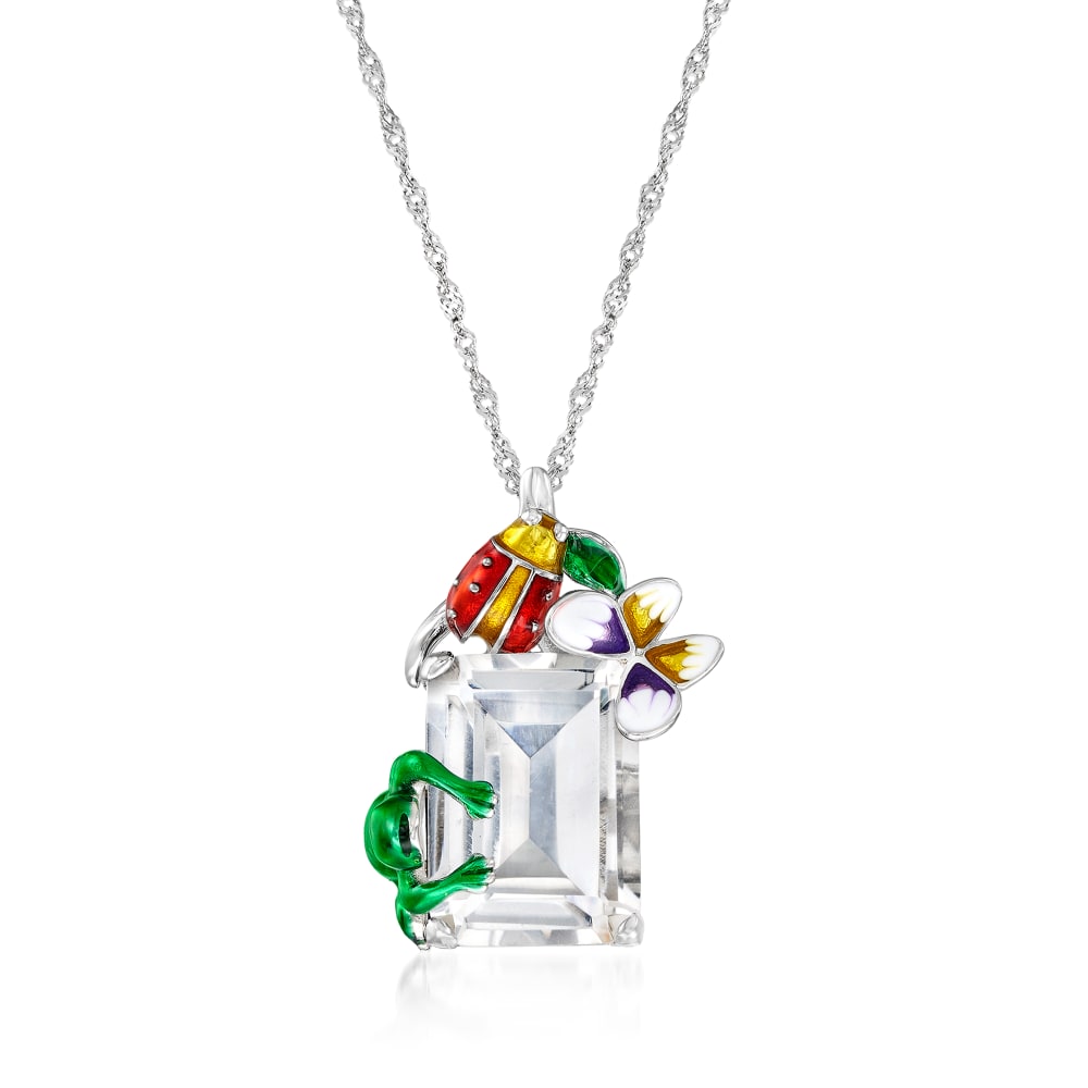 14.00 Carat Rock Crystal Nature Pendant Necklace with