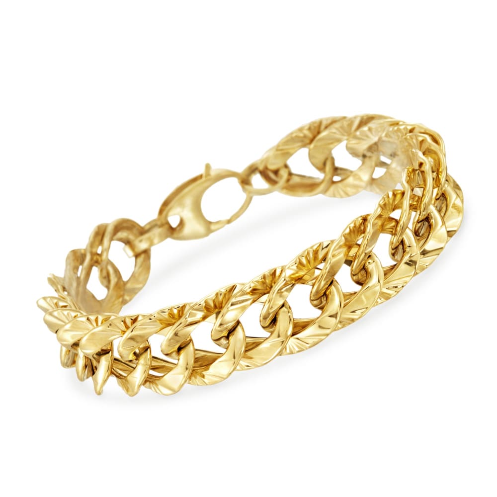 Ross-Simons - Italian 14kt Yellow Gold Cuban-Link Bracelet. 8