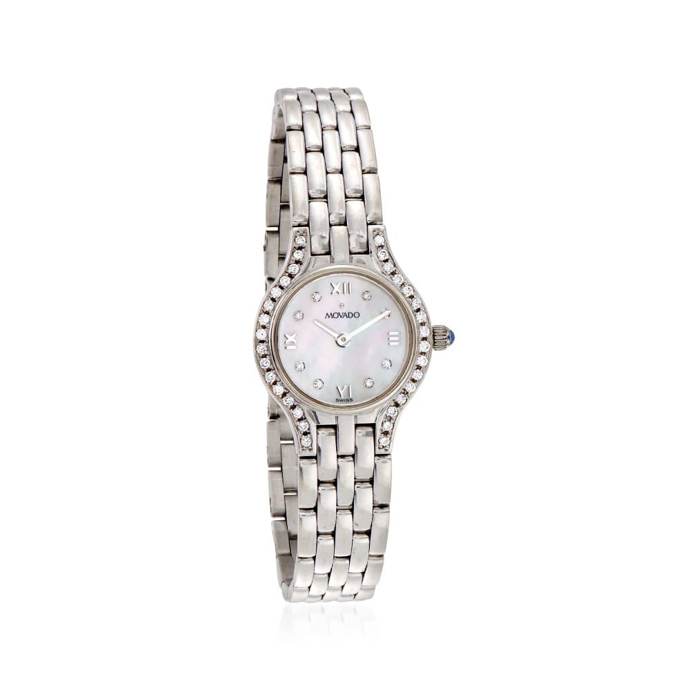 Movado white gold online watch