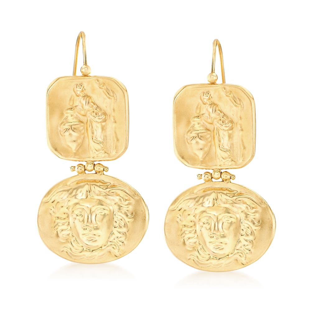 Versace Medusa Chain-Link Drop Earrings - Gold