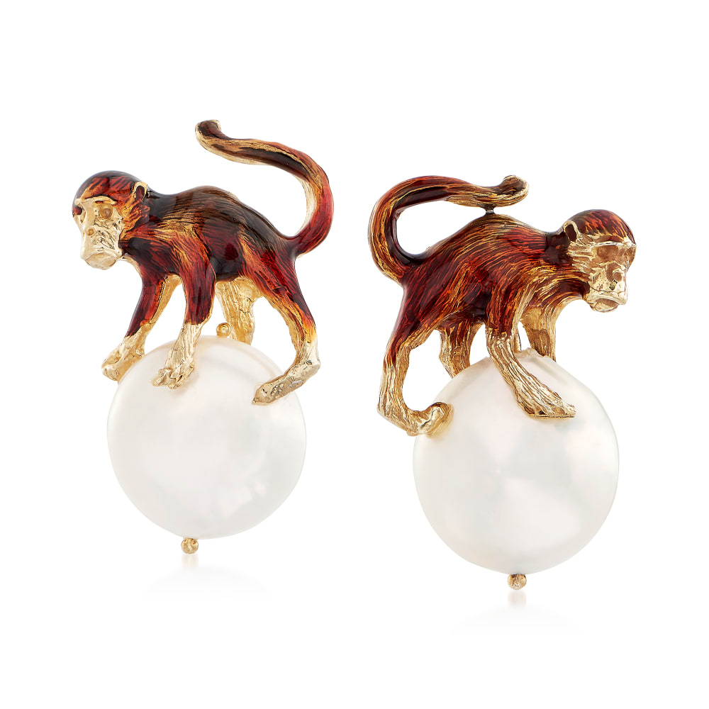 Tory Burch Gold Monkey Hoop earrings Beautiful and Fun | eBay