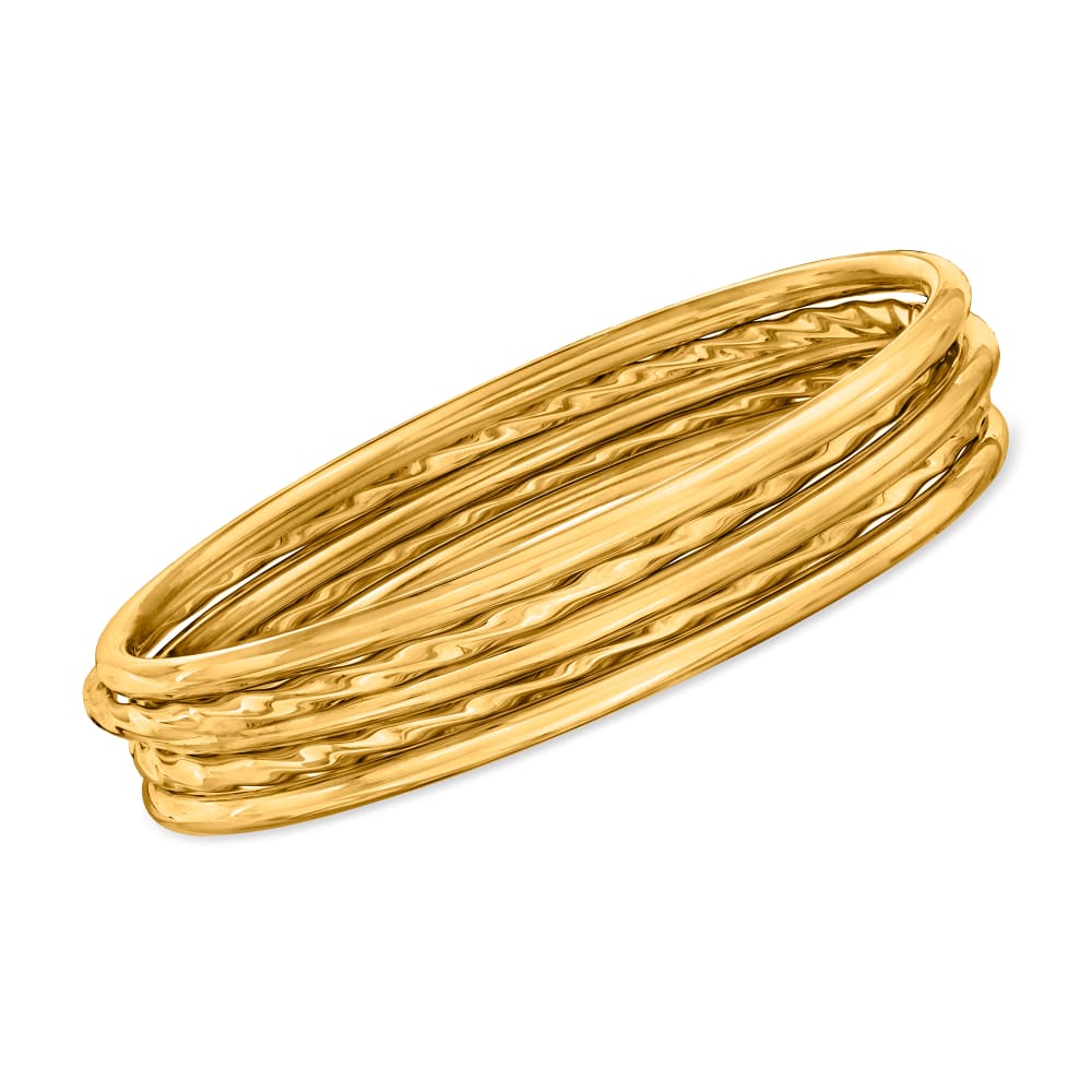 Italian Andiamo 14kt Yellow Gold Over Resin Jewelry Set Five