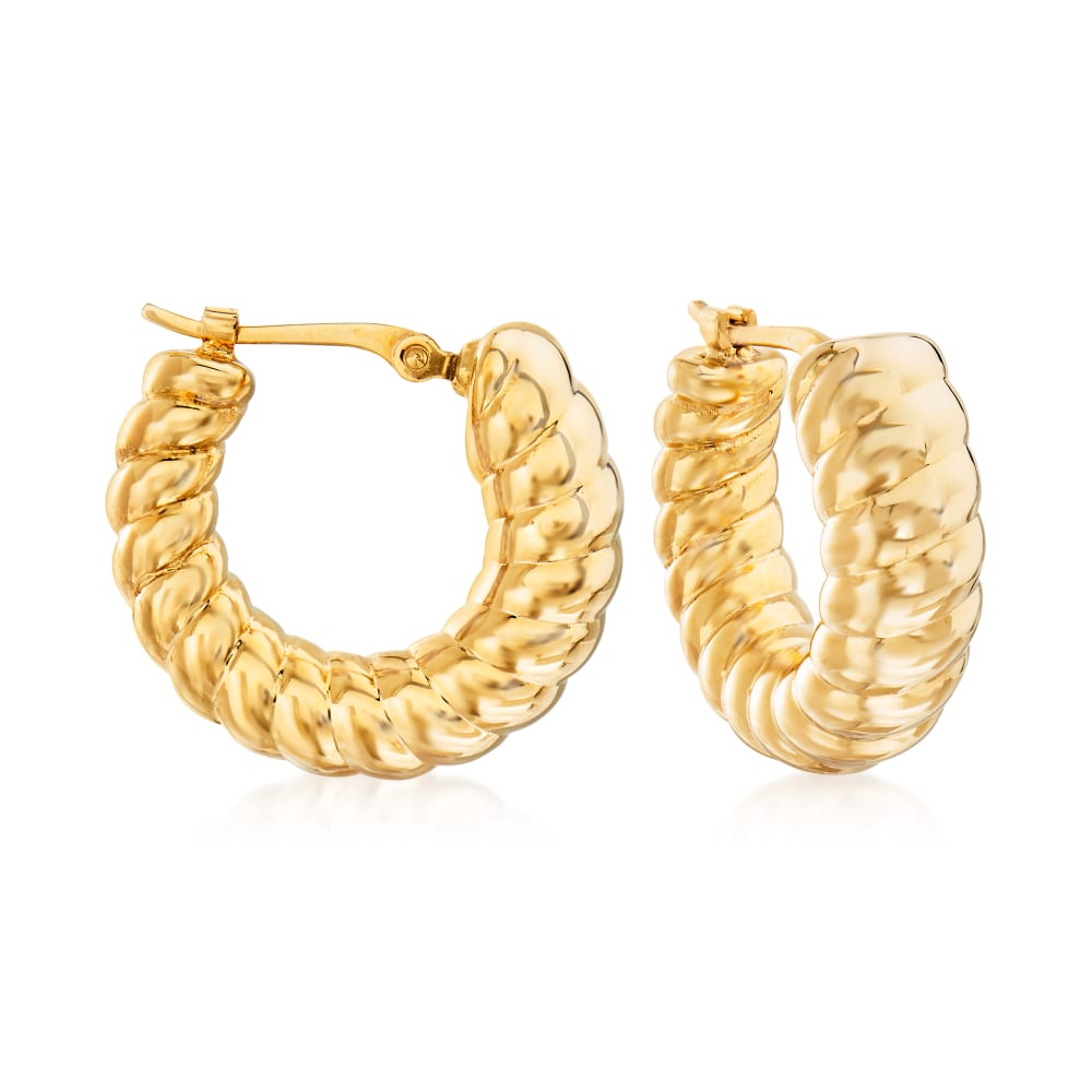 14kt Yellow Gold Small Twisted Hoop Earrings | Ross-Simons