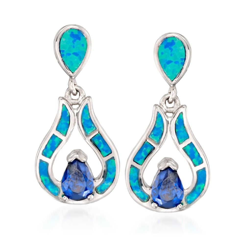 Simulated tanzanite earrings sale