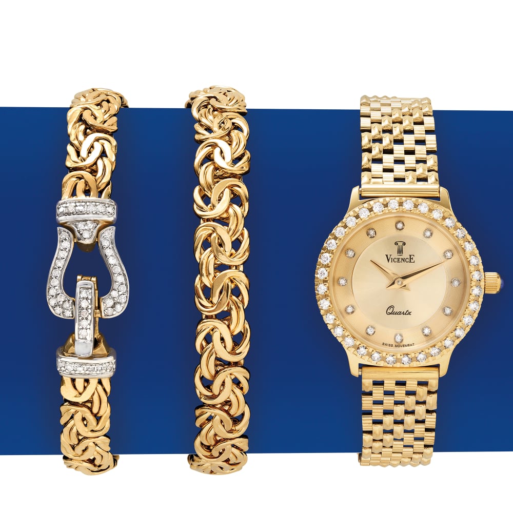 Vicence gold watch outlet