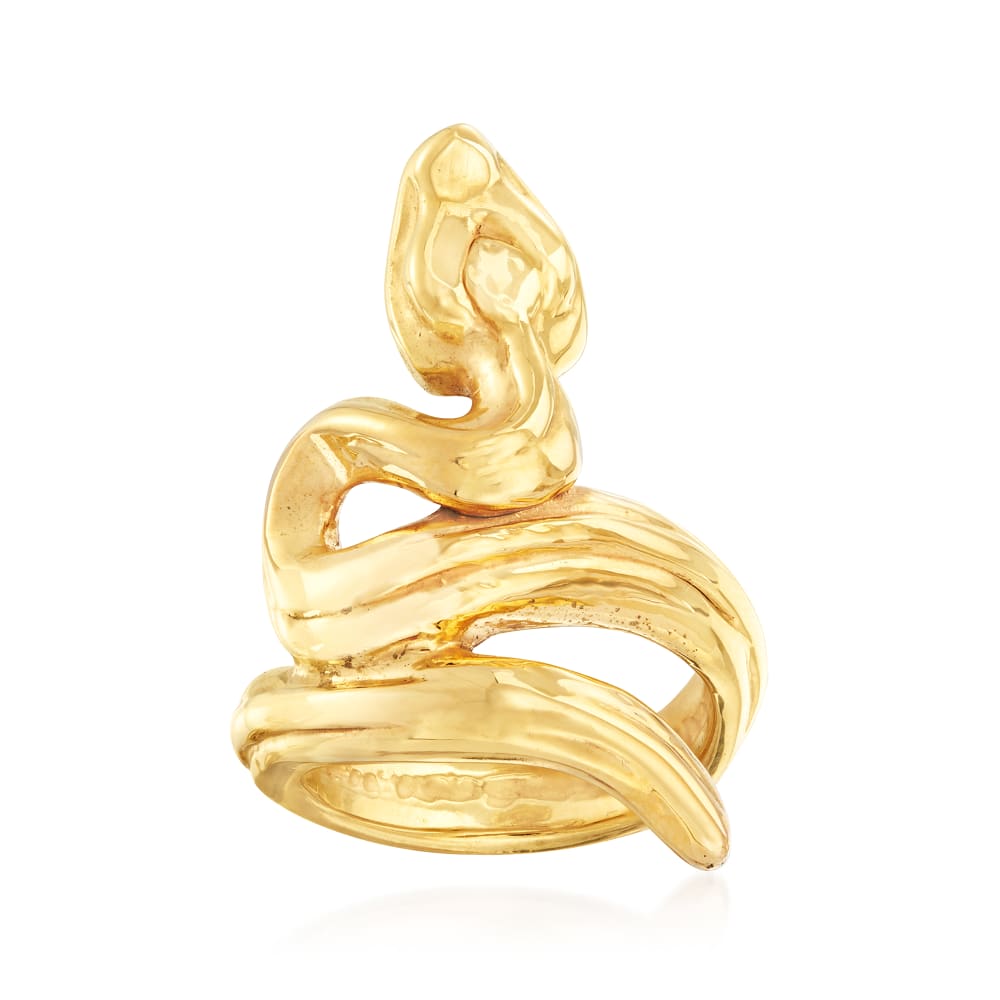 Italian 18kt Yellow Gold Snake Ring | Ross-Simons