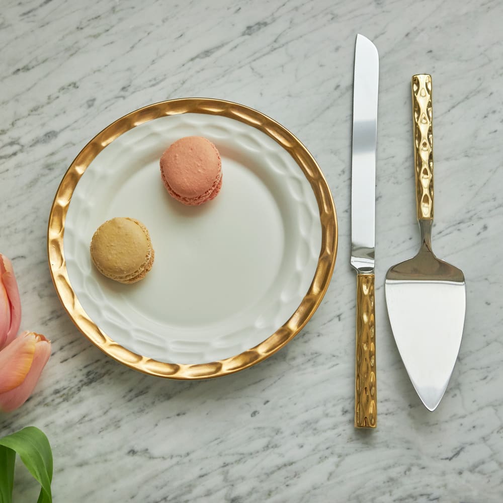 Truro Gold Cake Knife & Server Set