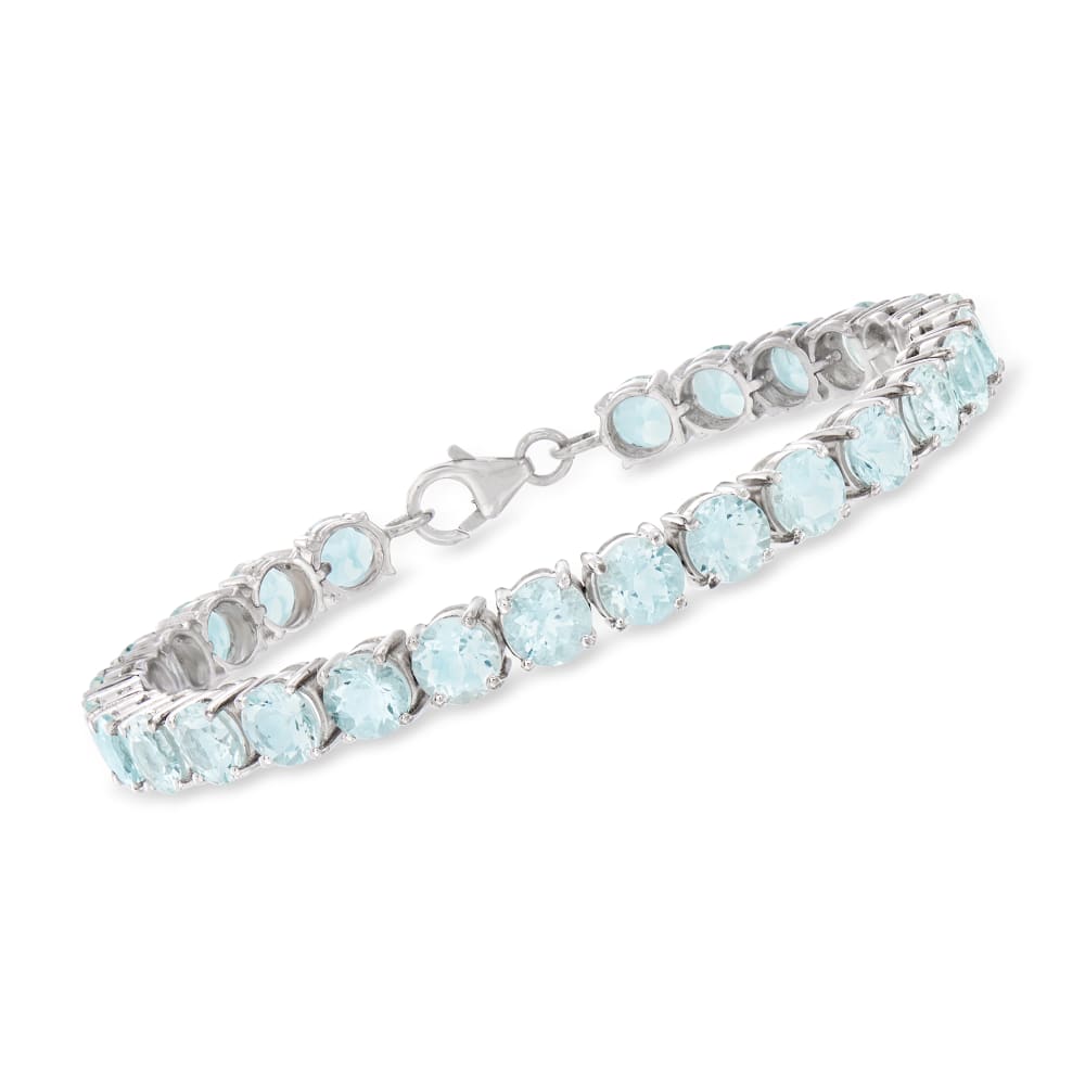 Aquamarine tennis on sale bracelet sterling silver