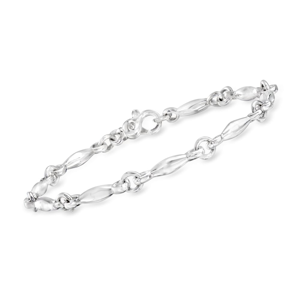 Zina Sterling Silver Puffed Link Bracelet. 7.75