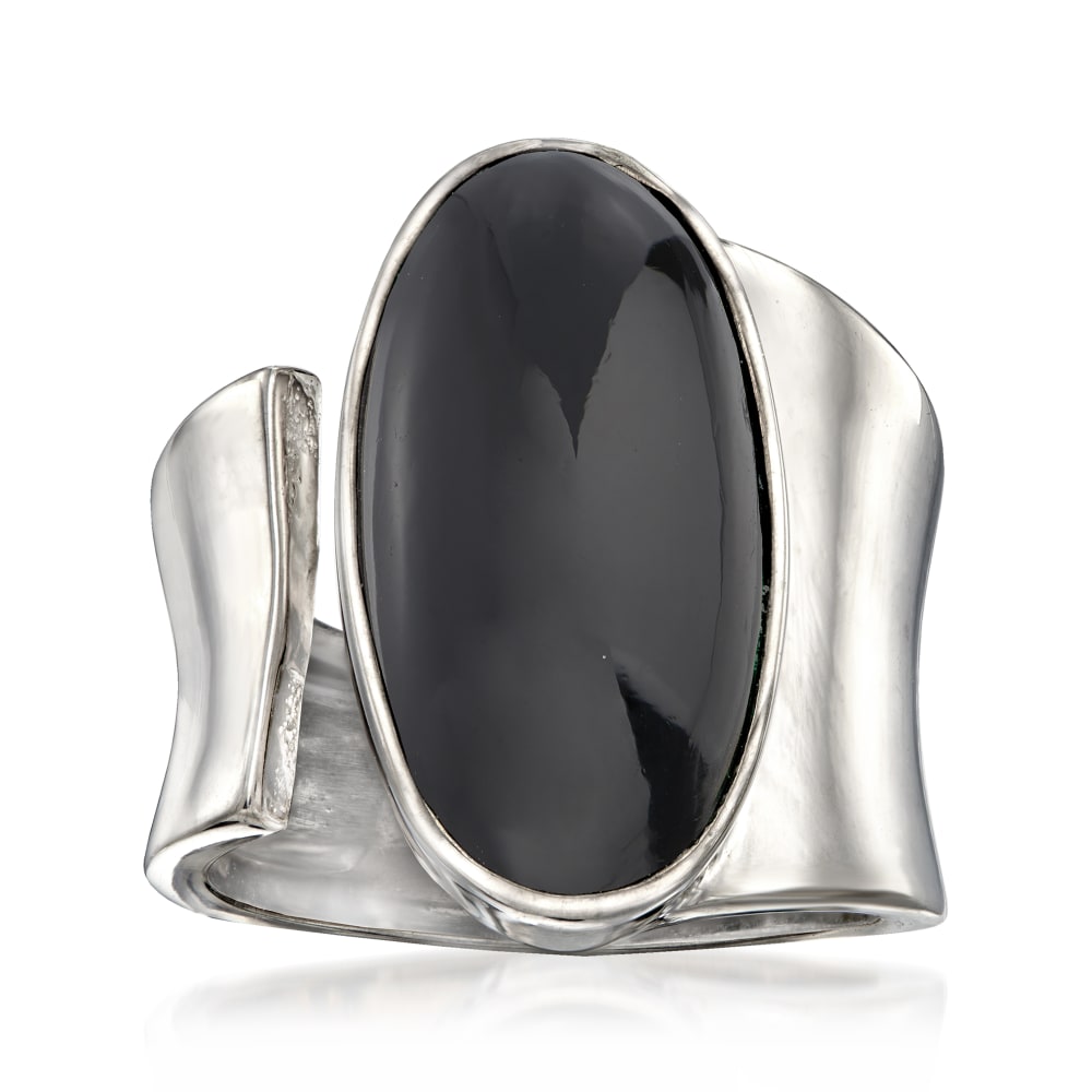 Beautiful Black Onyx and Sterling Silver Ring by Navajo Artist Jimmy S |  Salt River Collectibles