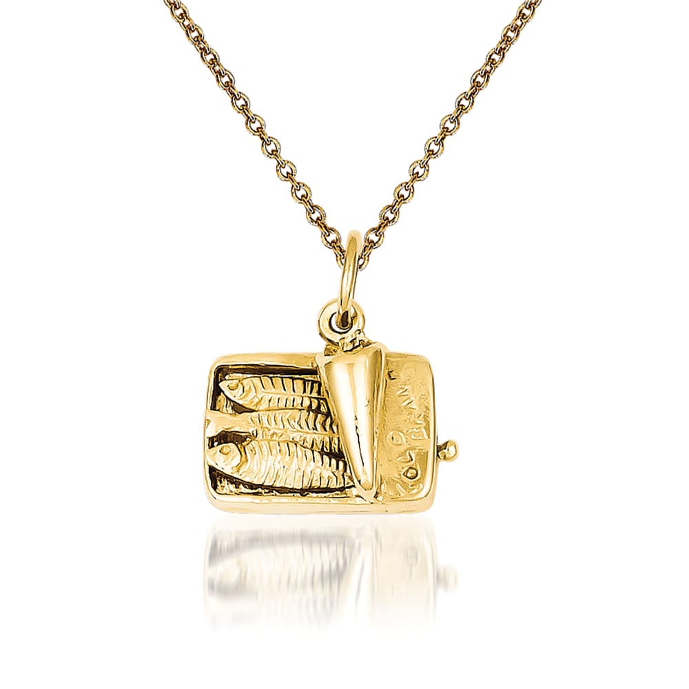 14kt Yellow Gold Sardine can Pendant Necklace Ross Simons