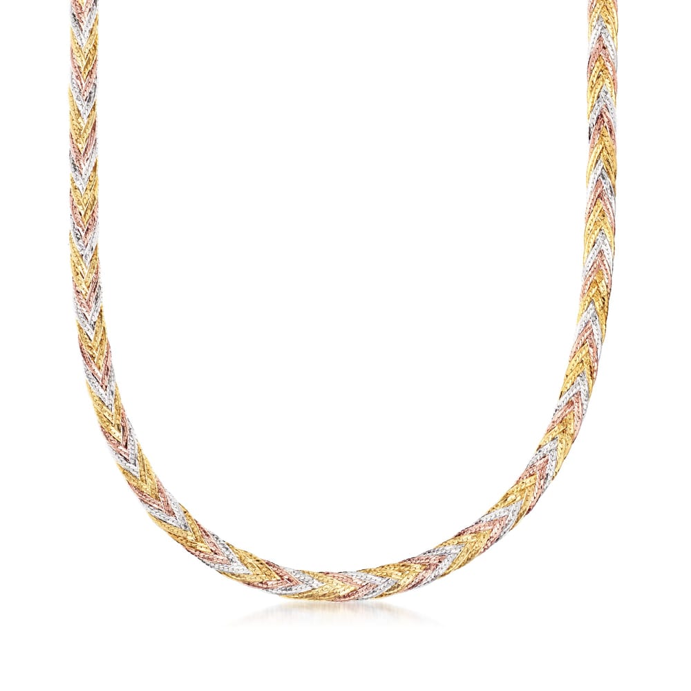 Claude Braided Herringbone Necklace // 14k Italian Gold Vermeil –  Sisterberry & Co.™