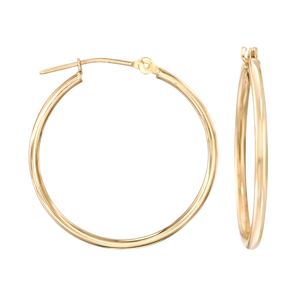 1.5mm 14kt Yellow Gold Hoop Earrings. 5 8