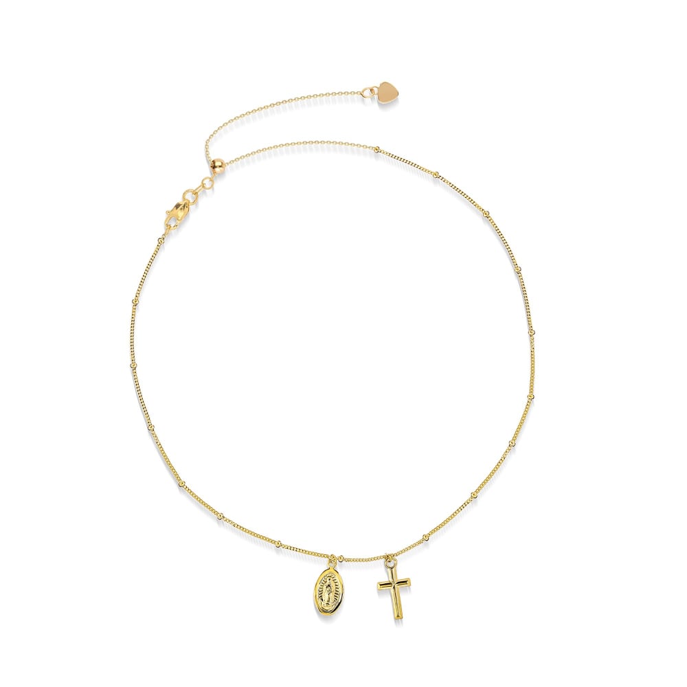 Black Velvet and Gold Cross Choker Necklace – Olivia Divine