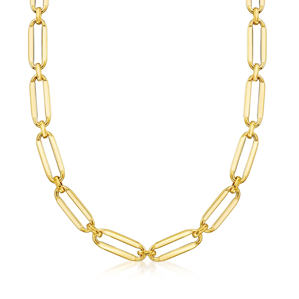 RC11573-17 14K Gold Paperclip Lariat Necklace | Royal Chain Group