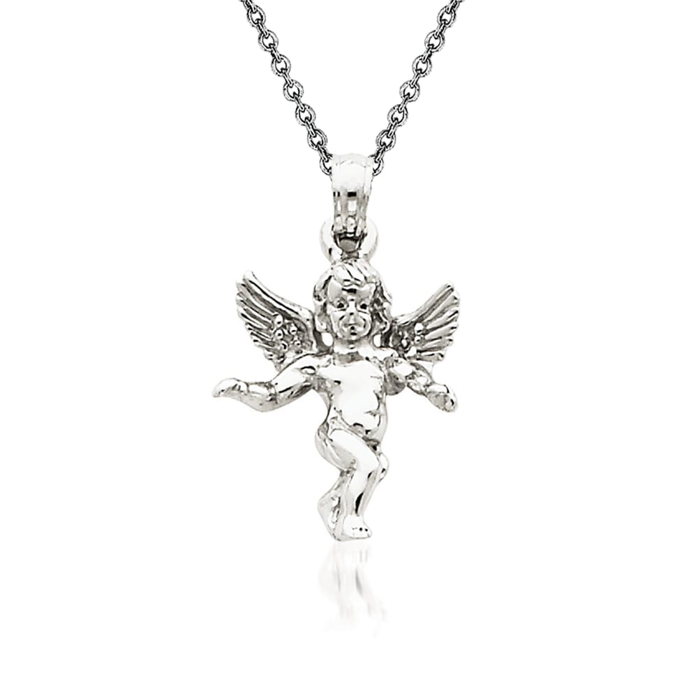 White gold guardian angel pendant store